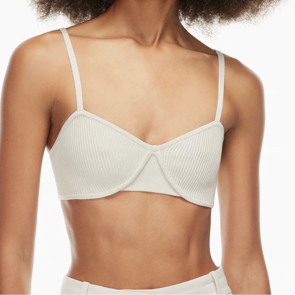 Aritzia Babaton Sculpt Knit Bra Top in Rich Mocha Brown